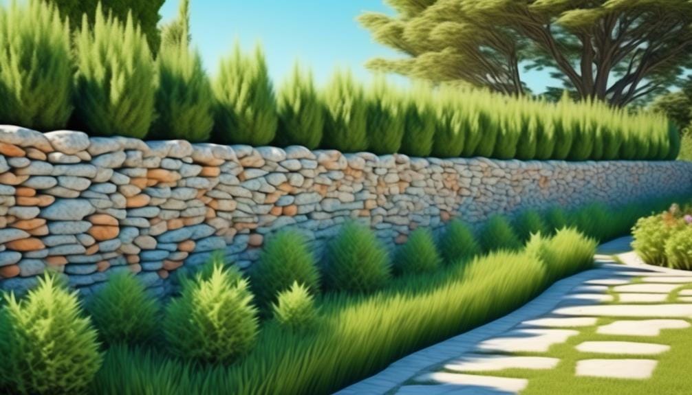 natural stone and living hedges