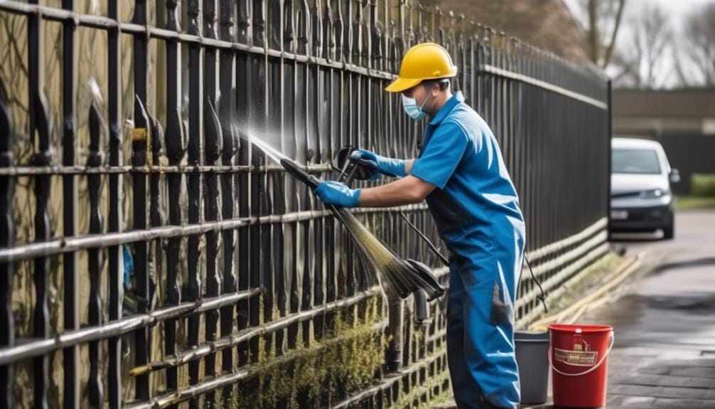 professional metal fence cleaning